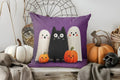 Axyaa Halloween House and Trees Pillow Cover for Sofa, Bedroom, Car