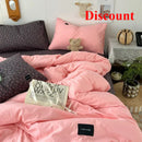 Axyaa Floral Fiber Washed Cotton Solid Color Four-Piece Quilt Cover Set