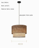 Axyaa Fabric LED Pendant Light: Nordic Wabi Sabi Chandelier for Dining Room, Bedroom, and Restaurant