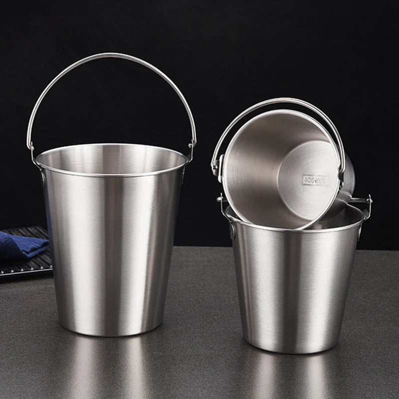 Axyaa Stainless Steel Ice Bucket with Handle for Bar Party - 0.7L