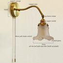 Axyaa Vintage Copper Glass LED Wall Light for Bedroom, Stair, Living Room