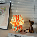 Axyaa Glass Flower Mushroom Lamp - Cream Style Bedside Table Lamp for Interior Decor