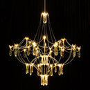 Axyaa Golden Lustre Crystal LED Chandelier for Living Room Dining Bedroom