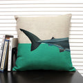 Axyaa Shark Dinosaur Linen Cushion Cover Throw Pillow Case 45x45cm