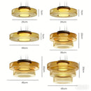 Axyaa Amber Smoky Grey Glass Pendant Lamp - LED Ceiling Light