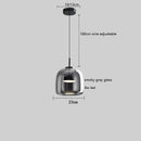 Axyaa Smoky Glass LED Pendant Light 8W - Modern Nordic Style for Bedroom, Dinning, Living Room