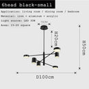 Axyaa Molecular LED Ceiling Chandelier with Adjustable Long Pole for Living Room & Bedroom
