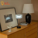 Axyaa Pleated Table Lamp with USB Charging & Touch Switch for Bedroom, Hotel, Studio