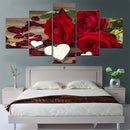 Axyaa Beautiful Roses Canvas Wall Art - Modular Framework Living Room Decor