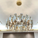 Axyaa Crystal Chandelier: High-end LED Pendant Light for Home Dining Room Bedroom