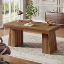 Axyaa 55" Executive Desk, Mid-Century Modern Wood Computer Desk with Double Trapezoid Base