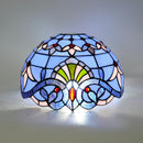 Blue Baroque 12" Stained Glass Lampshade for Floor Lamp & Pendant Light - Axyaa