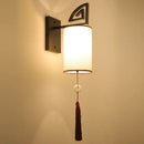 Axyaa Chinese Style Cloth Wall Sconce Bedroom Bedside Lamp