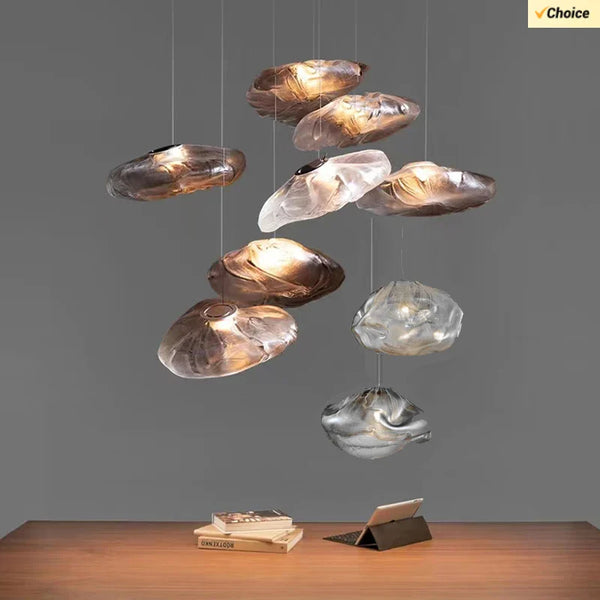 Axyaa Nordic Glass Pendant Light - Modern Hanging Lamp for Living, Dining, and Restaurants