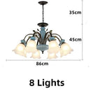 Rustic Ceramic Chandelier with Glass Shade by Axyaa - Kitchen Living Room Lighting