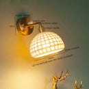 Axyaa Nordic LED Wall Lamps, Modern Copper Arm Ceramic Light for Living Room, Bedroom