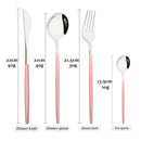 Axyaa Pink Silver Stainless Steel Cutlery Set