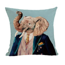 Axyaa Animal Clothes Cushion Cover – Cat Fox Bear Elephant Pillowcase