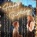 Axyaa Large Happy Birthday Neon Sign Light Wall Decor Wedding Party Neon Light Sign