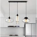 Axyaa Black Glass Cluster Chandelier, Adjustable 3-Light Pendant for Kitchen Island, Dining