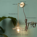 Axyaa Nordic Glass LED Wall Lamp with Copper Arm for Home Decor