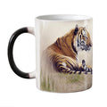 Axyaa Tiger Magic Coffee Mug, Color Changing Tea Cup, Novelty Gift, Funny Animal Design