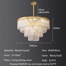 Axyaa Crystal LED Chandelier Ceiling Lights - Modern Golden Pendant Lighting