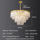 Axyaa Crystal LED Chandelier Ceiling Lights Modern Golden Pendant Hanging Lamps