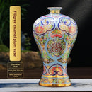 Axyaa Plum Design Cloisonne Enamel Ceramic Vase: Asian Style Home Decor & Table Centerpiece