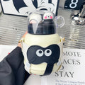 Axyaa Double-Wall Insulated Straw Thermos Cup - Portable and Cute Stainless Steel Vacuum Flask