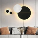 Axyaa Black Metal Wall Lamps Moon Decorative LED Lights for Living Room