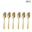 Axyaa Gold Stainless Steel Western Tableware Set: Knife, Fork, Spoon - 24pcs