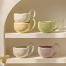 Axyaa Matte Ceramic Breakfast Cup with Large Handle - Nordic Creative Design
