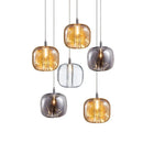 Axyaa Modern LED Stair Chandelier - Luxury Amber, Smoky Gray, Clear Crystal Indoor Lighting