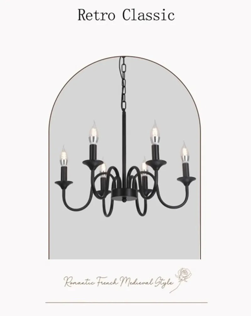 Axyaa Rustic Iron Candle Chandelier for Home, Kitchen, Living Room, Dining Room, Hotel