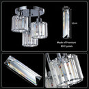 Axyaa Crystal E27 Pendant Light for Living & Dining Room, Bedroom, Kitchen - Minimalist Luxury Chandelier