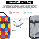 Axyaa Colorful Puzzle Piece Lunch Bag - Water-resistant Thermal Bento Tote
