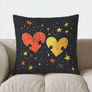 Heart Maze & Stars Digital Print Pillow Cover for Sofa, Bedroom & Car by Axyaa