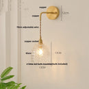 Axyaa Flower Glass LED Wall Sconce Pull Chain Switch Nordic Modern Light