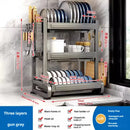 Axyaa Dish Drainer Storage Rack: Countertop Organizer & Dinnerware Stand