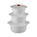 Axyaa Round Microwave Steamer Lunch Box with Lid for Fresh Keeping, Buns, Noodles
