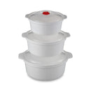 Axyaa Round Microwave Steamer Lunch Box with Lid for Fresh Keeping, Buns, Noodles
