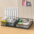 Axyaa Metal Mesh Desktop Drawer Storage Tray with Handle - Set of 2