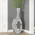 Axyaa Silver Crystal Hollow Floor Vase 30” Tall