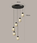 Axyaa Crystal Chandelier Stair Pendant Lamp Living Room Lighting