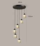 Axyaa Crystal Chandelier Stair Pendant Lamp Living Room Interior Lighting