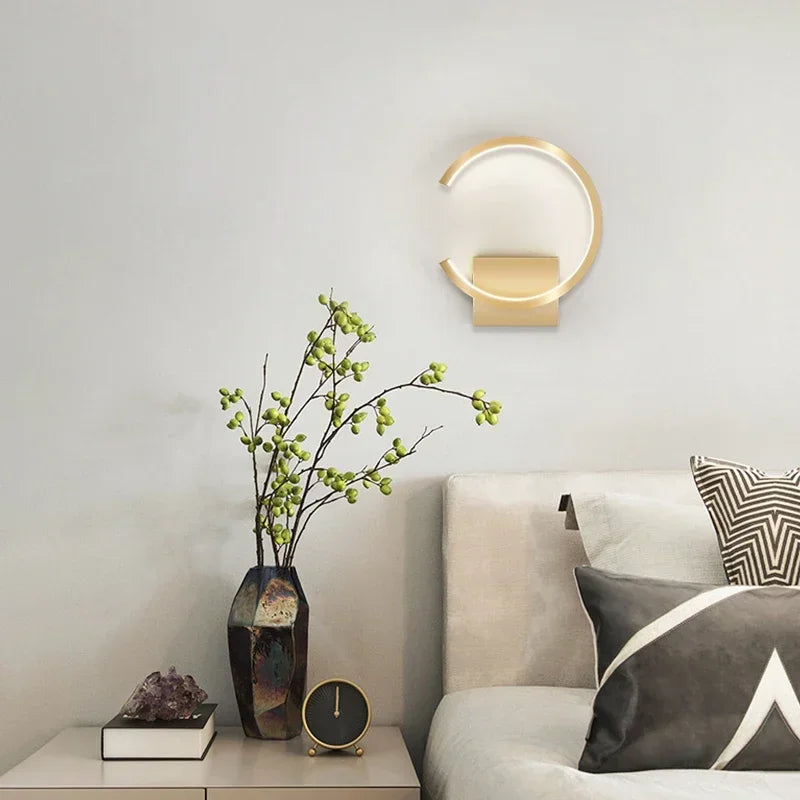 Nordic LED Wall Lamp by Axya: Modern Black White Golden Lighting for Home Decor