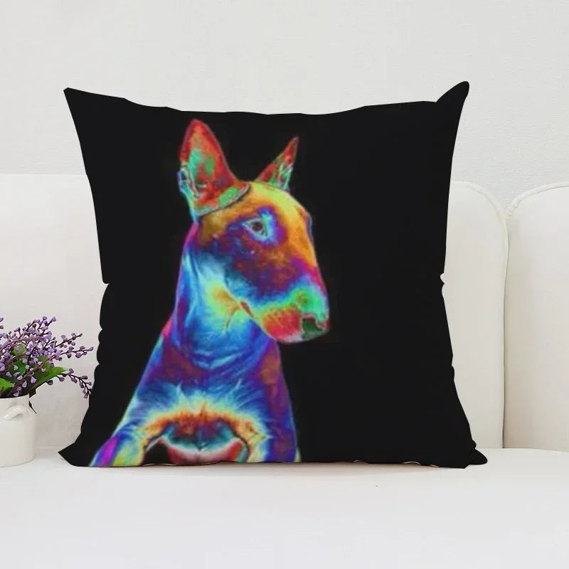 Bull Terrier Art Anime Pillow Cover 40x40 Axyaa Home Decor Throw Pillow