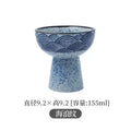 Axyaa Tall Feet Snack Bowl - Retro Ceramic Dessert Plate for Restaurant Tableware
