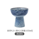 Axyaa Tall Feet Snack Bowl - Retro Ceramic Dessert Plate for Restaurant Tableware